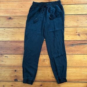 Wilfred Free size small black cotton drawstring pants with pockets.